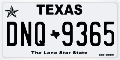 TX license plate DNQ9365
