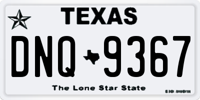 TX license plate DNQ9367