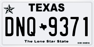 TX license plate DNQ9371