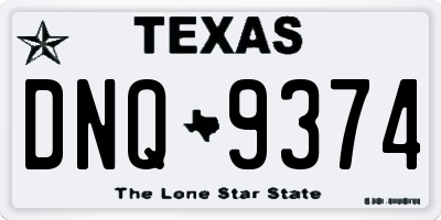 TX license plate DNQ9374