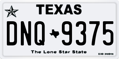 TX license plate DNQ9375