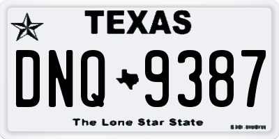 TX license plate DNQ9387