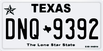 TX license plate DNQ9392