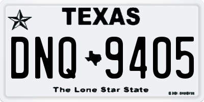 TX license plate DNQ9405