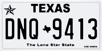 TX license plate DNQ9413