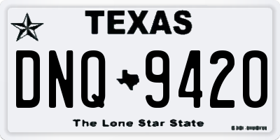 TX license plate DNQ9420