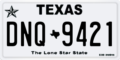 TX license plate DNQ9421