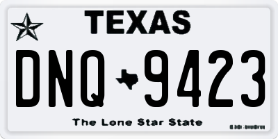 TX license plate DNQ9423