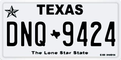 TX license plate DNQ9424