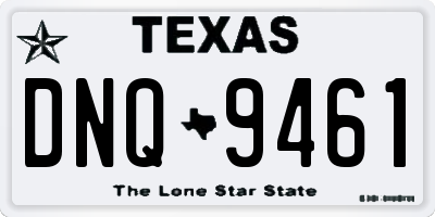 TX license plate DNQ9461