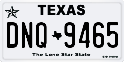 TX license plate DNQ9465