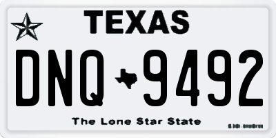 TX license plate DNQ9492