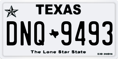 TX license plate DNQ9493