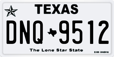 TX license plate DNQ9512