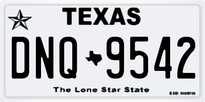 TX license plate DNQ9542