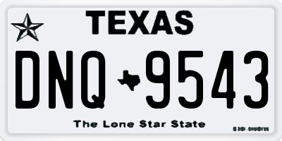 TX license plate DNQ9543