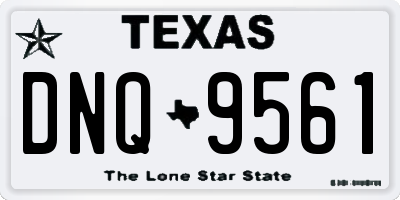 TX license plate DNQ9561