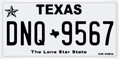 TX license plate DNQ9567