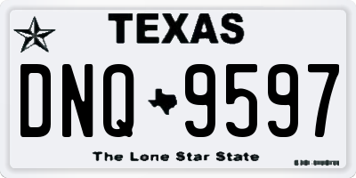 TX license plate DNQ9597