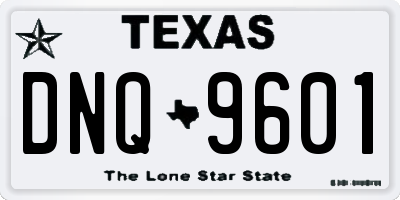 TX license plate DNQ9601