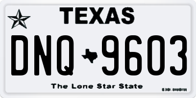 TX license plate DNQ9603
