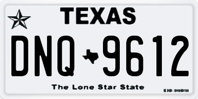 TX license plate DNQ9612