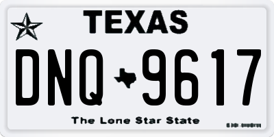 TX license plate DNQ9617