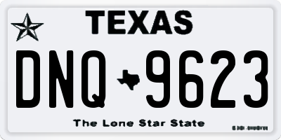 TX license plate DNQ9623