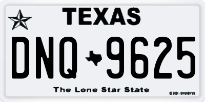 TX license plate DNQ9625
