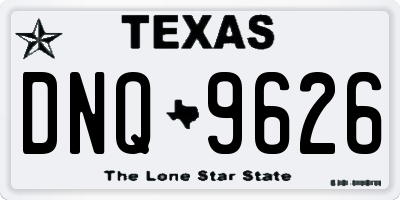 TX license plate DNQ9626