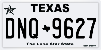 TX license plate DNQ9627