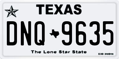 TX license plate DNQ9635