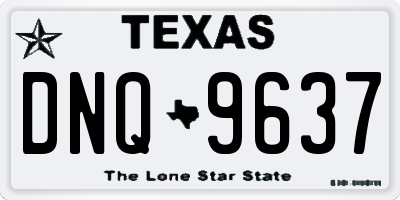 TX license plate DNQ9637