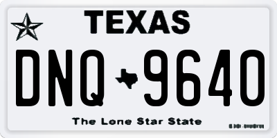 TX license plate DNQ9640