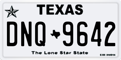 TX license plate DNQ9642