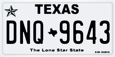TX license plate DNQ9643