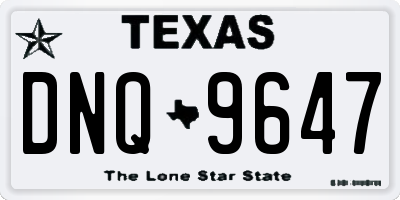 TX license plate DNQ9647