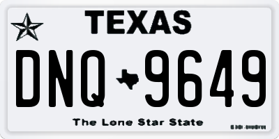 TX license plate DNQ9649