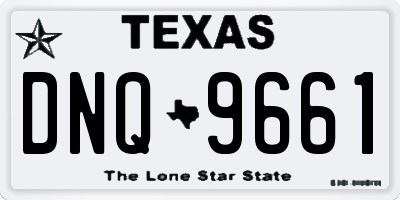 TX license plate DNQ9661