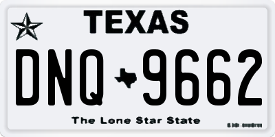 TX license plate DNQ9662