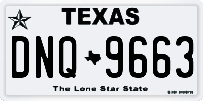TX license plate DNQ9663