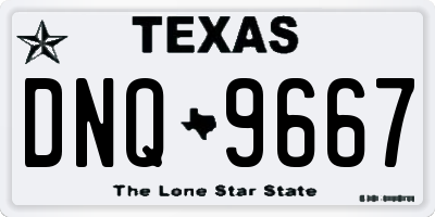 TX license plate DNQ9667