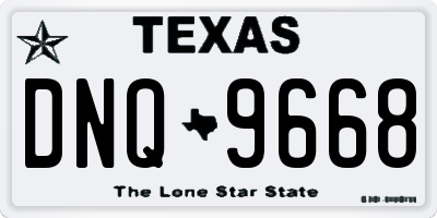 TX license plate DNQ9668