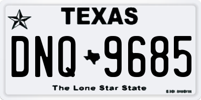 TX license plate DNQ9685
