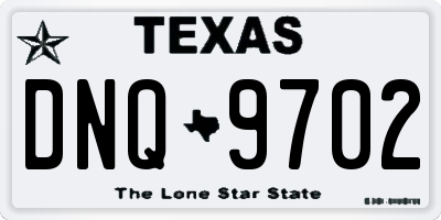 TX license plate DNQ9702