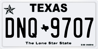 TX license plate DNQ9707