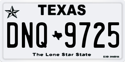 TX license plate DNQ9725