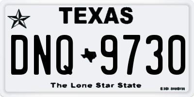 TX license plate DNQ9730