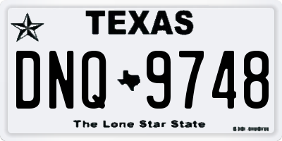 TX license plate DNQ9748