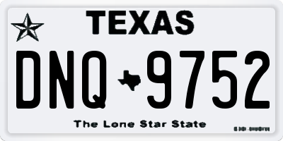 TX license plate DNQ9752